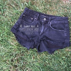 Black denim jean shorts